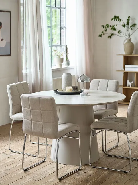 Spisebord KLIPLEV Ø120 travertinfarvet/beige