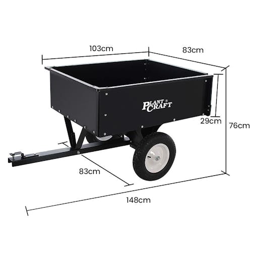 NNEMB 270kg Capacity Metal Dump Cart-for Ride on Mower