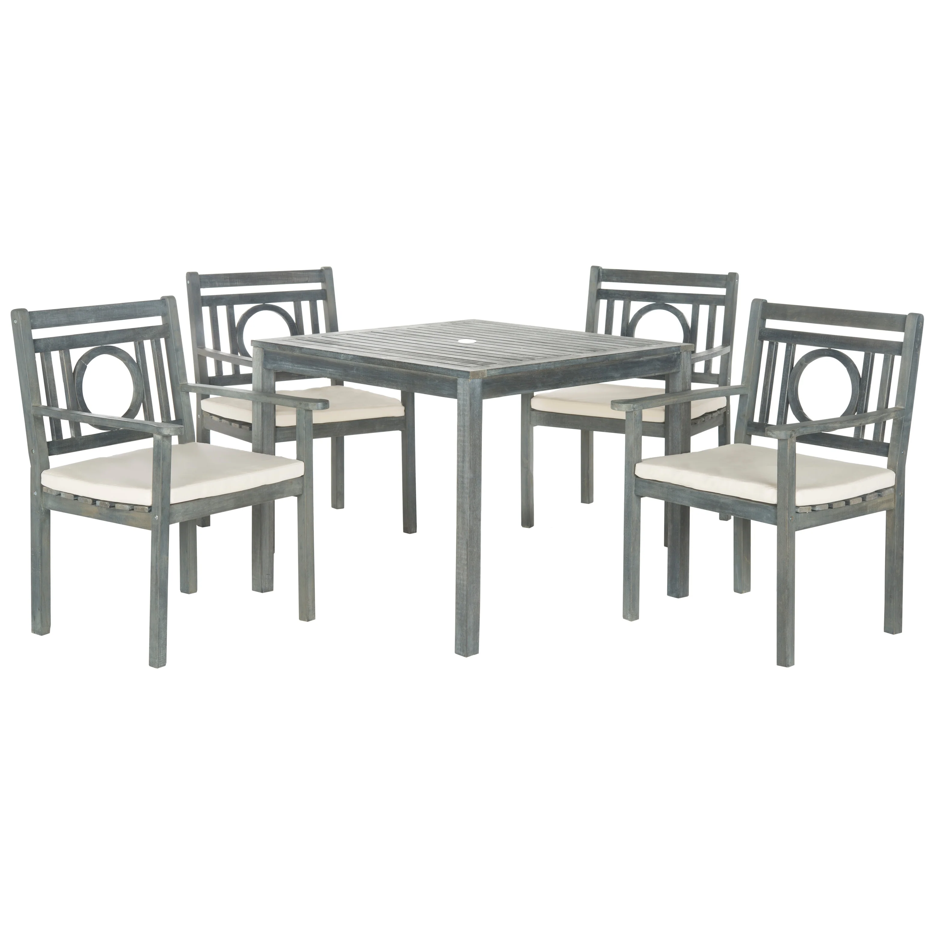 SAFAVIEH Outdoor Dorinne Acacia Wood 5-Piece Dining Set - 35Wx35Dx30H