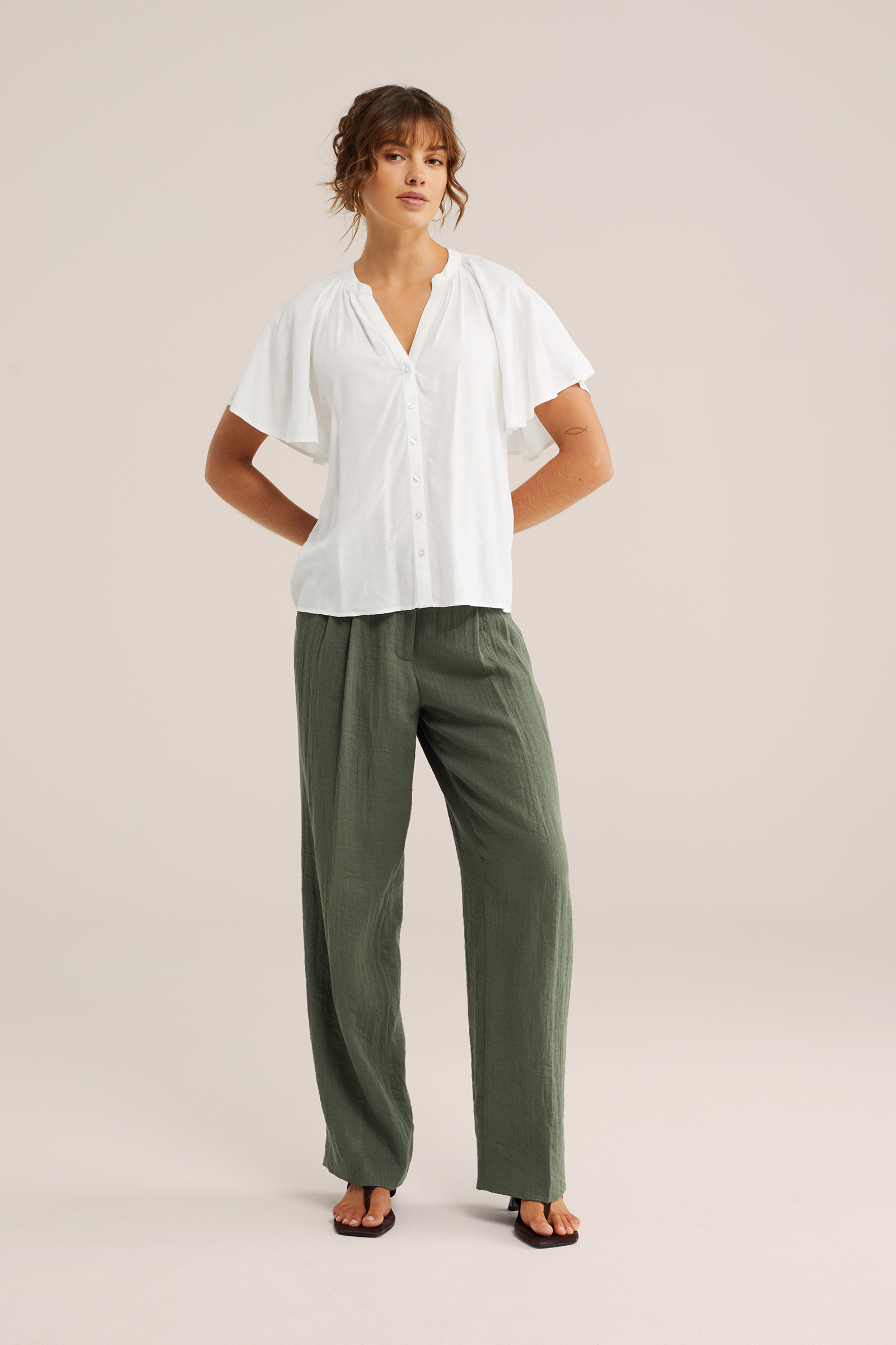 Dames blouse met jacquard