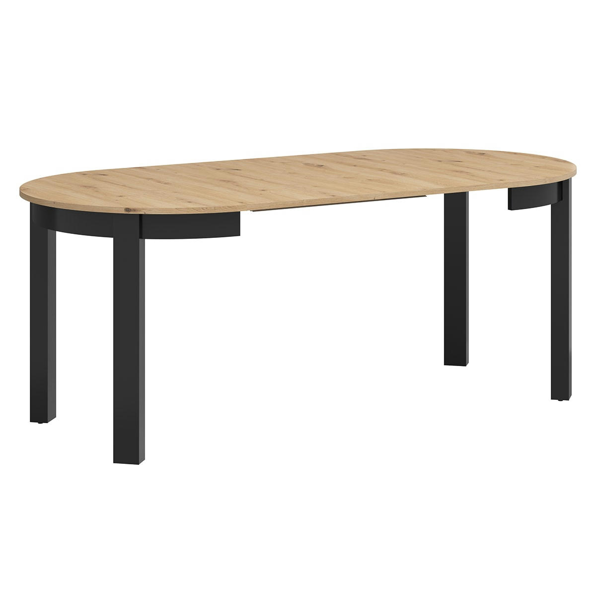 - Table à manger ronde extensible 2 à 8 places mdf et stratifiés noir