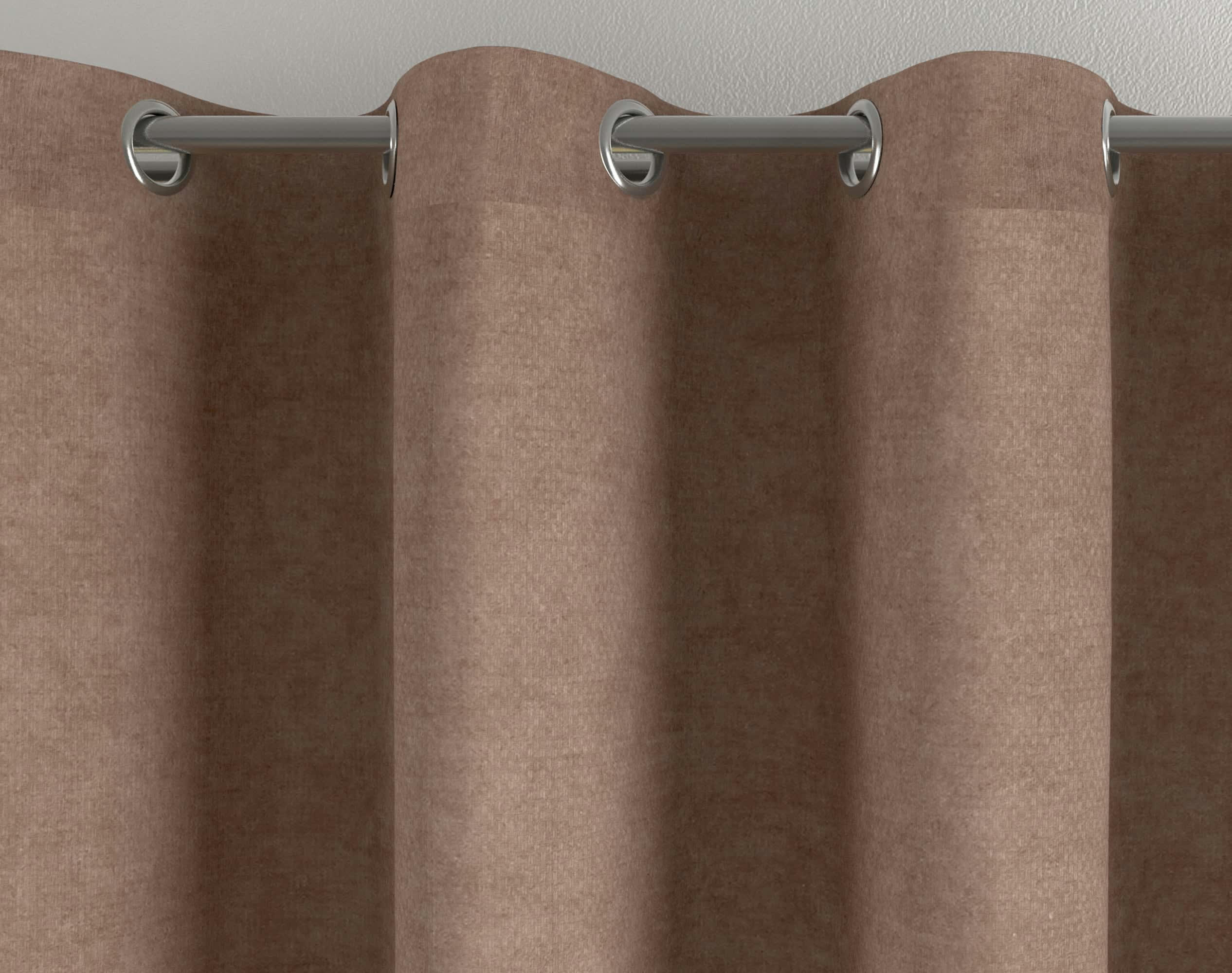 ALASKA - Rideau à l'unité monté sur œillet 140x260 en polyester beige