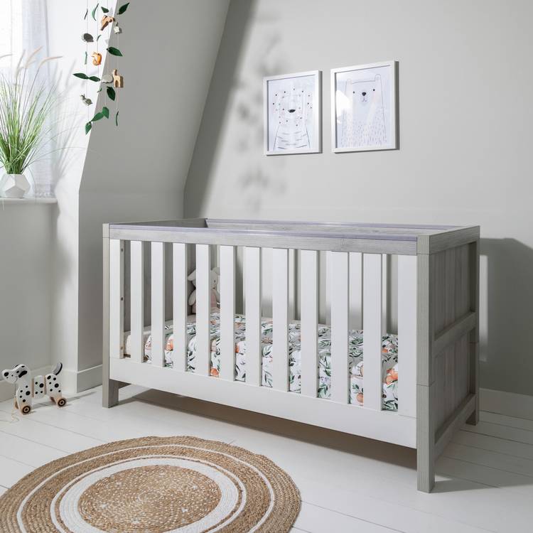 Tutti Bambini Modena Cot Bed Grey - Ash White