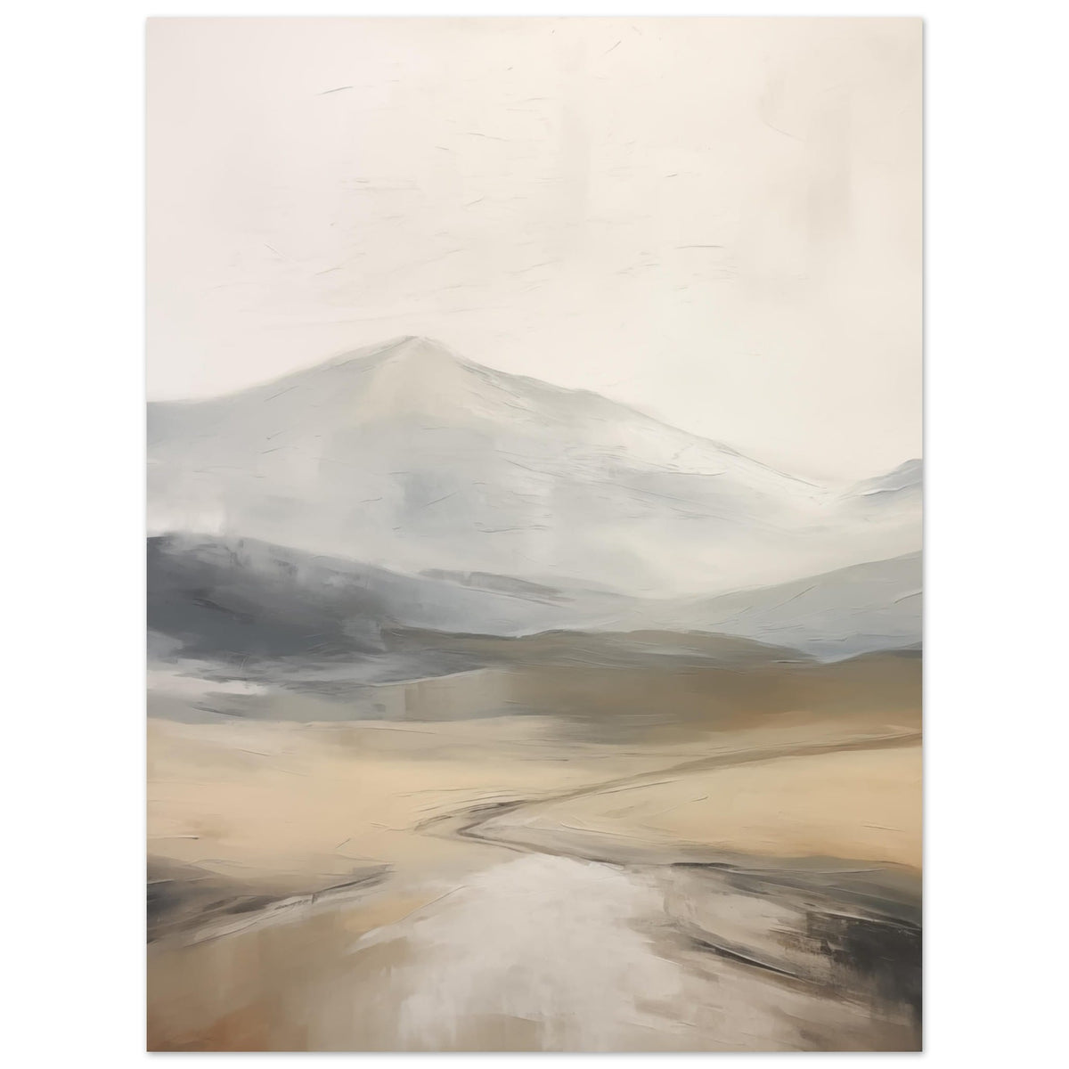 Artfulprints Poster Abstract - Fuji path  - 30x40 cm - Taupe