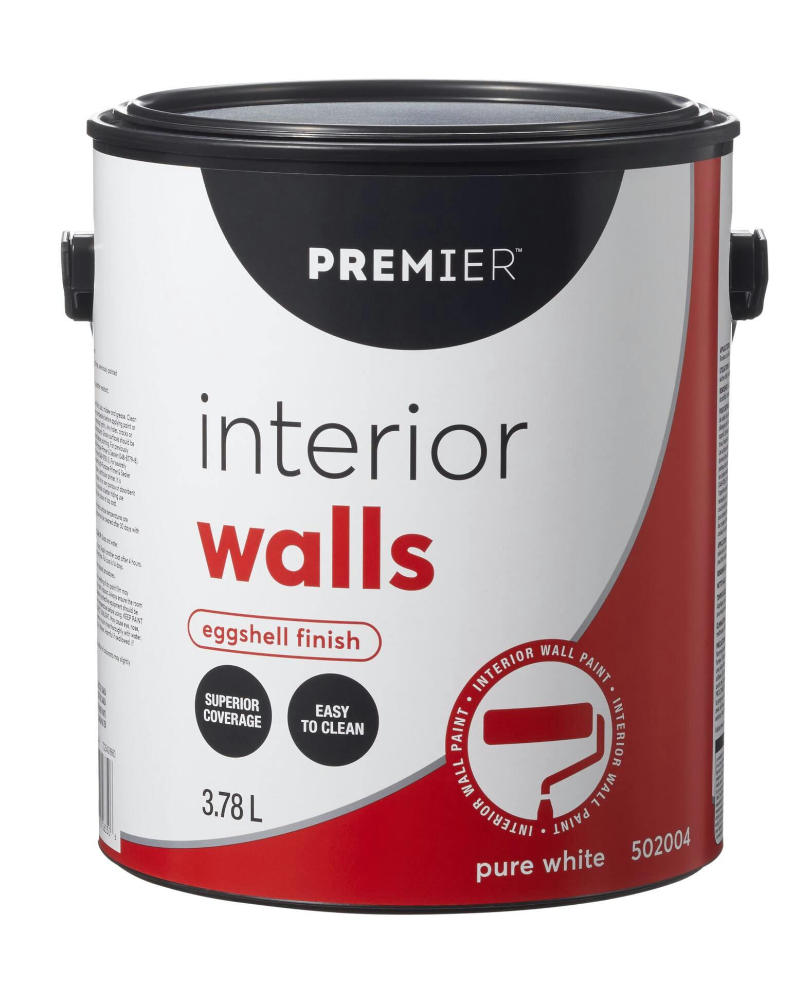 Premier Interior Walls Paint, Superior Coverage, Eggshell, 1-Gal