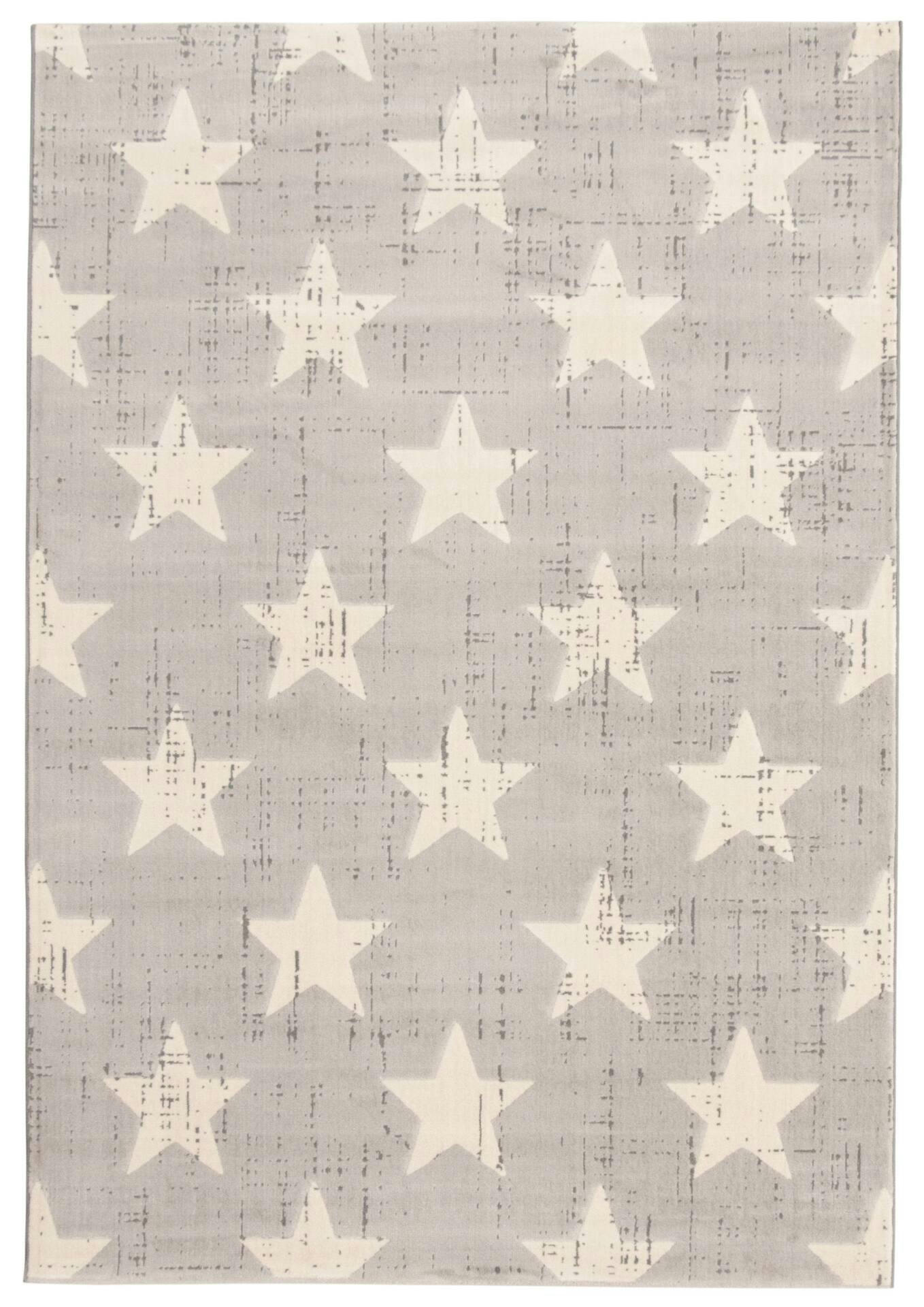 ECARPET Angel Indoor Star Area Rug, Light Grey, Assorted Sizes