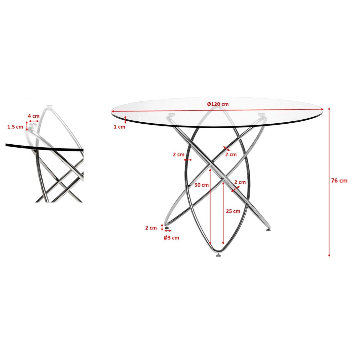Eettafel Molekular Ø120cm marmerprint zwart Kare Design