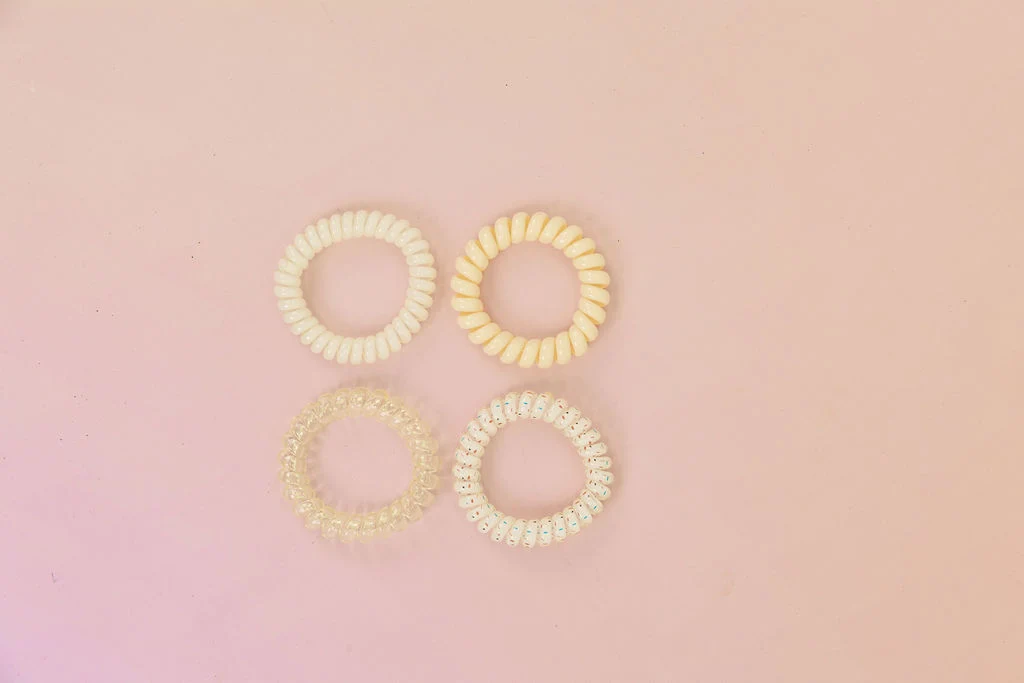 Yellow Coil Hair Ties – 4 Pack