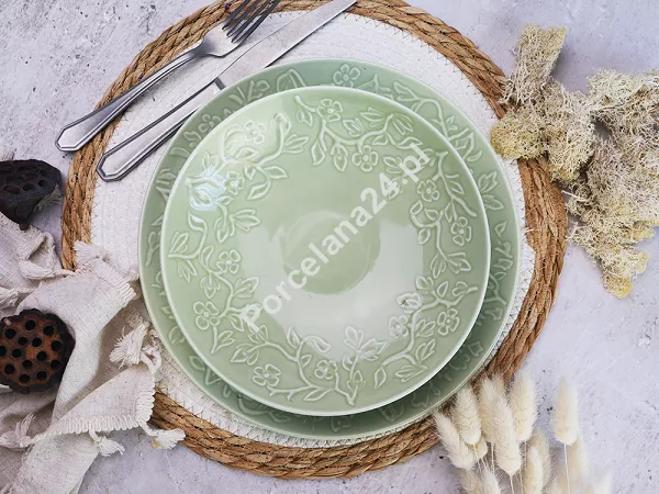 Serwis obiadowo-herbaciany na 6 osób (26 el) Lubiana - Hanami Pistacjowa Zieleń