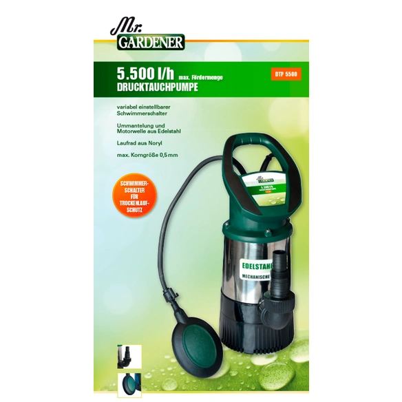 Tauchpumpe, 800 W, Fördermenge: 5500 l/h