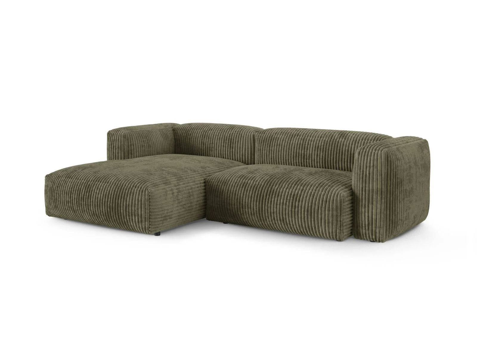Modulaire hoekbank Martina links ribstof