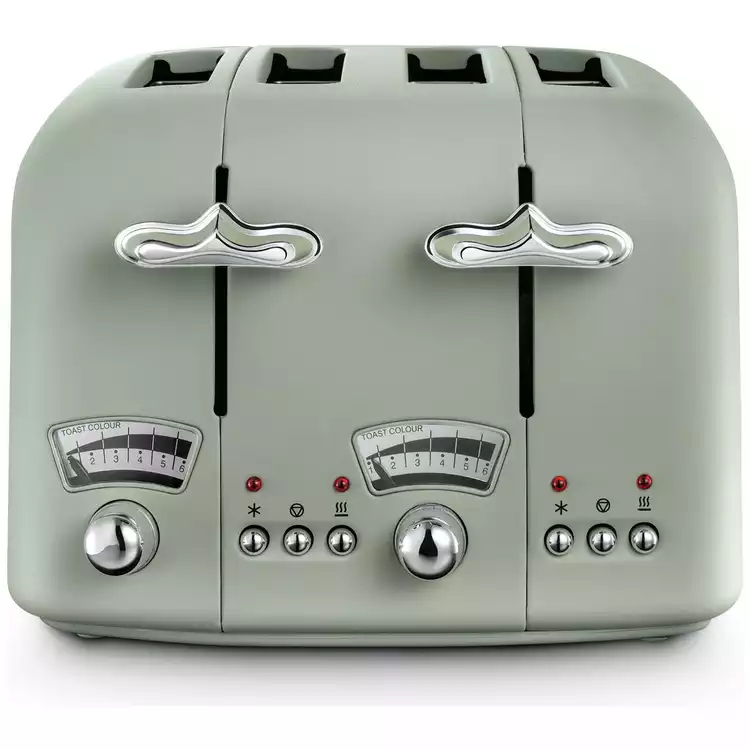 De'Longhi CTO4.GR Argento Flora 4 Slice Toaster - Green
