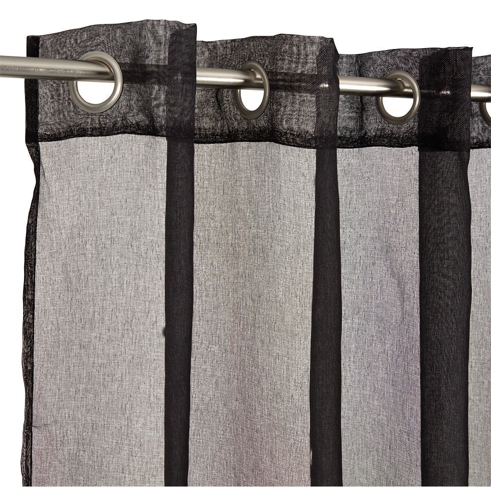 Voilage à oeillets noir uni 100% polyester 140x240cm