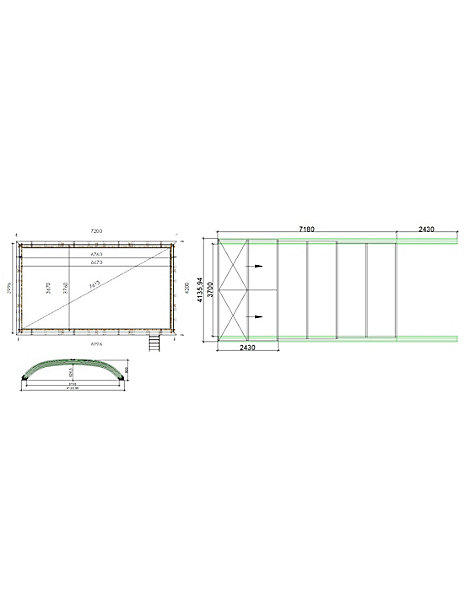 Abri de piscine Horizon pour les modèles 7,20x4,20 m - BAS58, BAS758 - polycarbonate massif 3 mm - Couleur Ral7037 Gris- ECO232