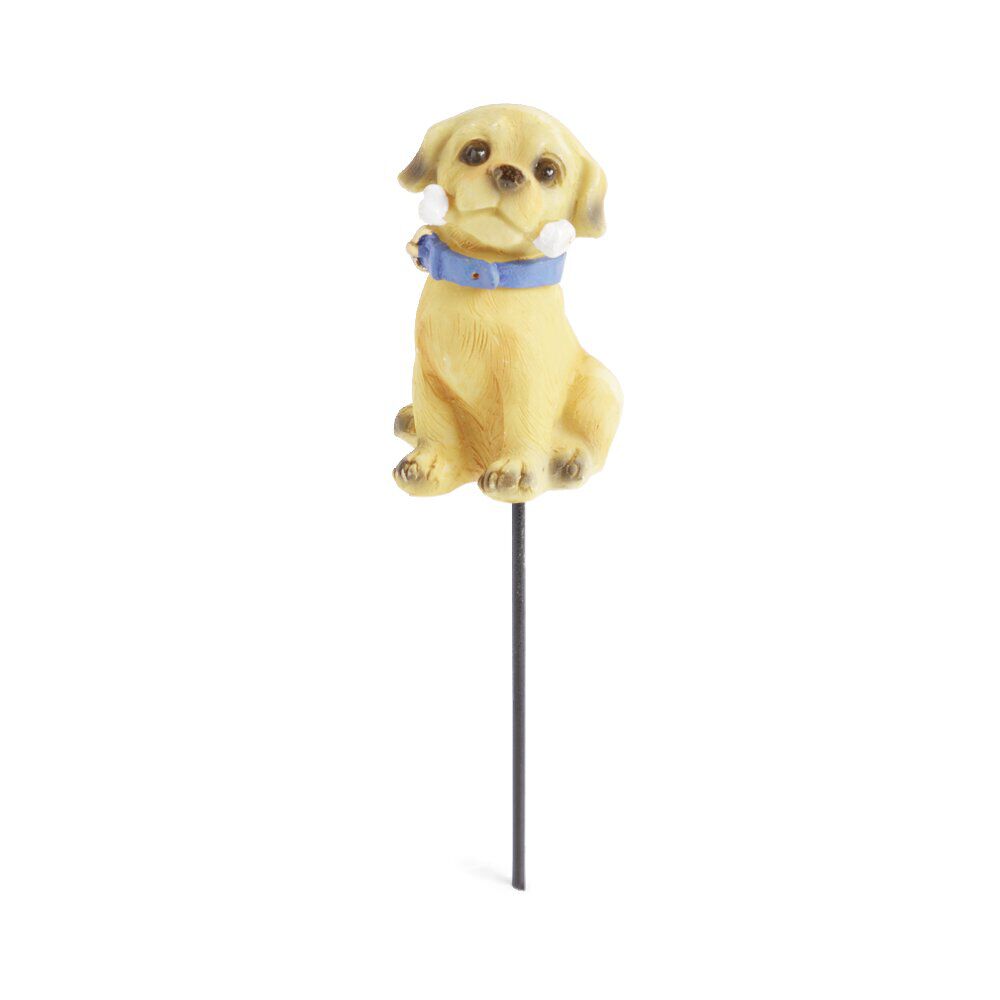 Pic décoratif à planter forme chien plastique 7x4,5x20cm