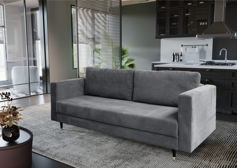 Sofa SONTI rozkładana w tkaninie poso- szara