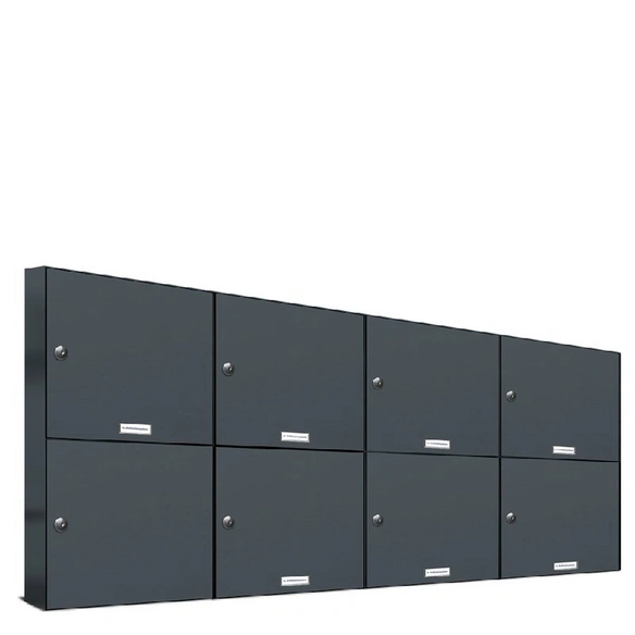 Briefkasten, Parteien: 7, Zaundurchwurf, BxHxT: 153,6 x 68,4 x 11,6 cm