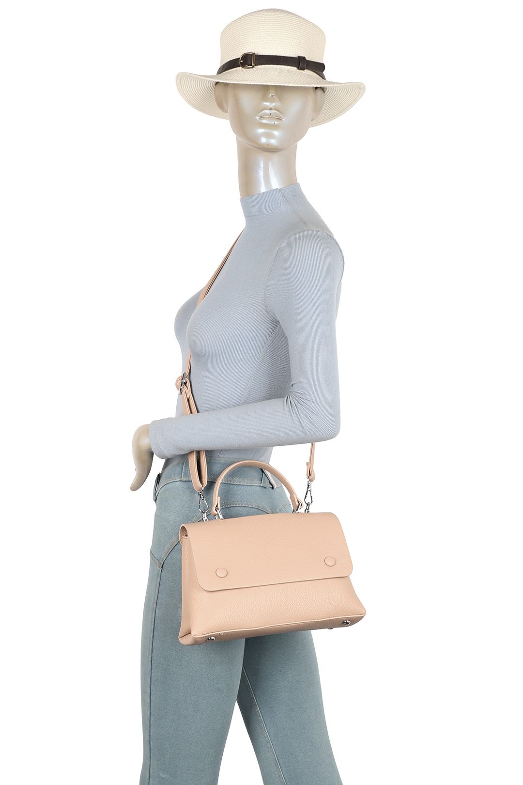 Fontanella Fashion Avery Minimalist Top Handle Bag With Removable Strap