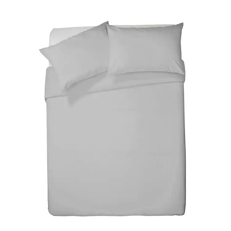 Habitat Pure Cotton 200TC Grey Bedding Set - Double
