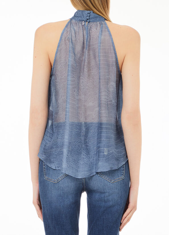 Top in seta stampata