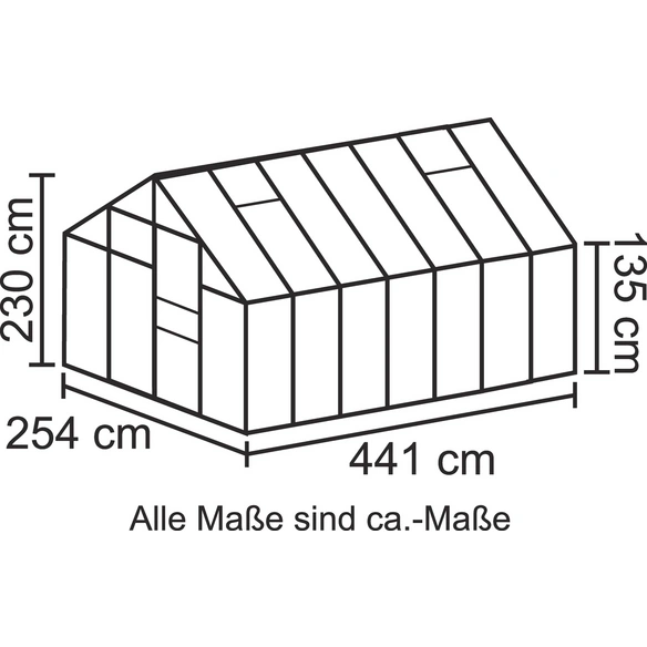 Gewächshaus »Merkur«, 11,5 m², Kunststoff/Aluminium, winterfest