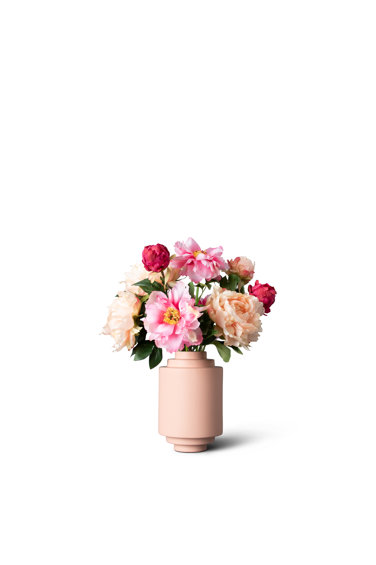 Madame Fleurie zijden boeket Peony Petals - Natural flow - met vaas