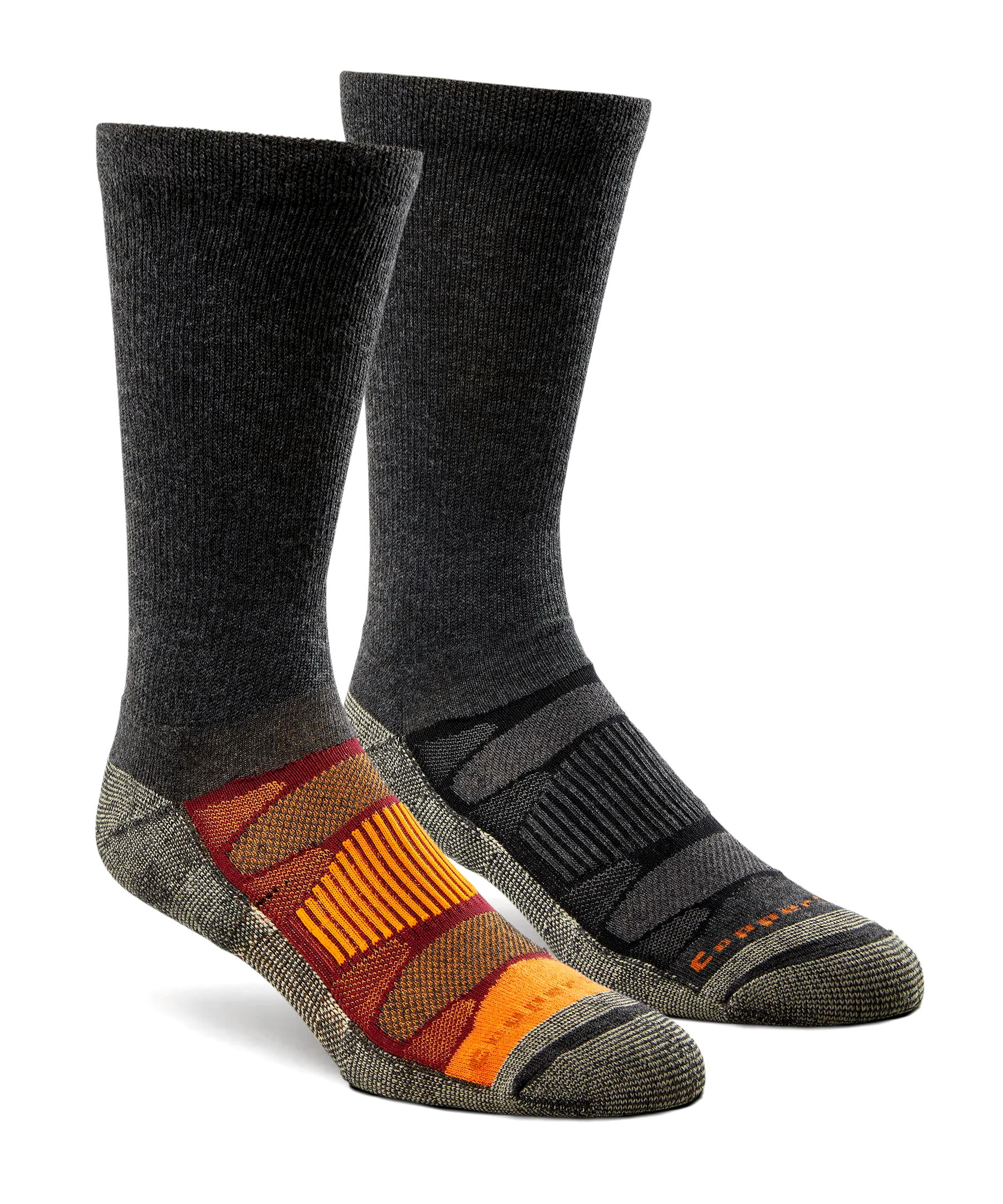 Copper Sole Men's 2 Pack Repreve Crew Hiking Socks with Moisture Guard