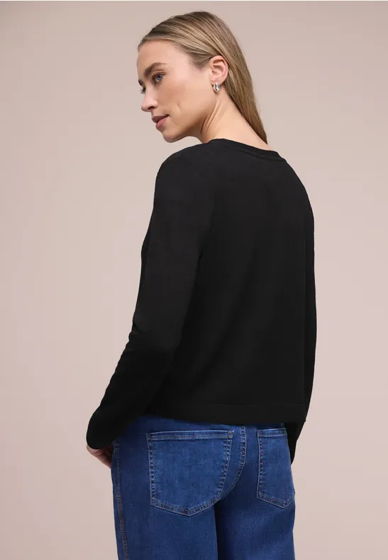 Langarm Jacke im Strick-Look