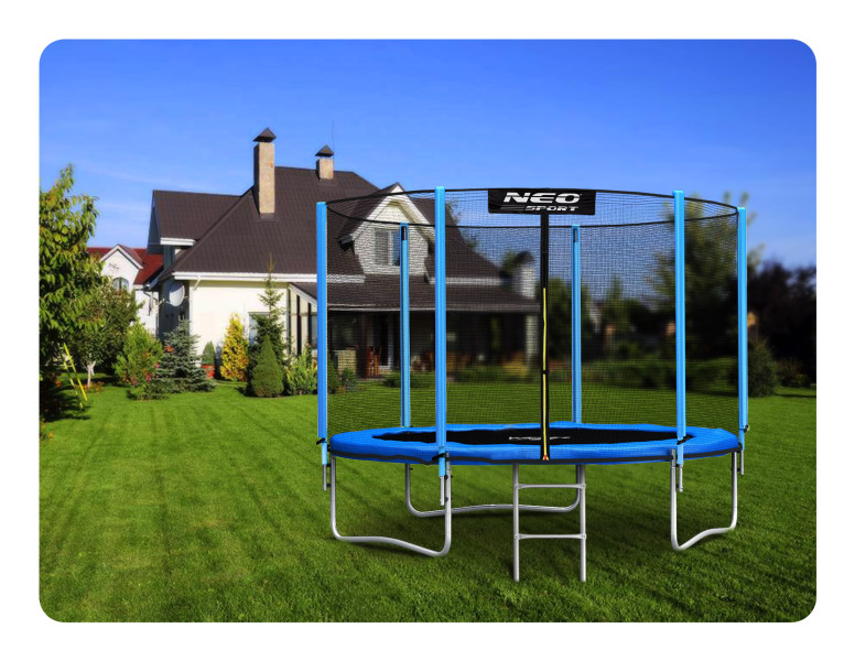 Trampolina ogrodowa z siatką zewnętrzną Neo-Sport 183cm 6ft