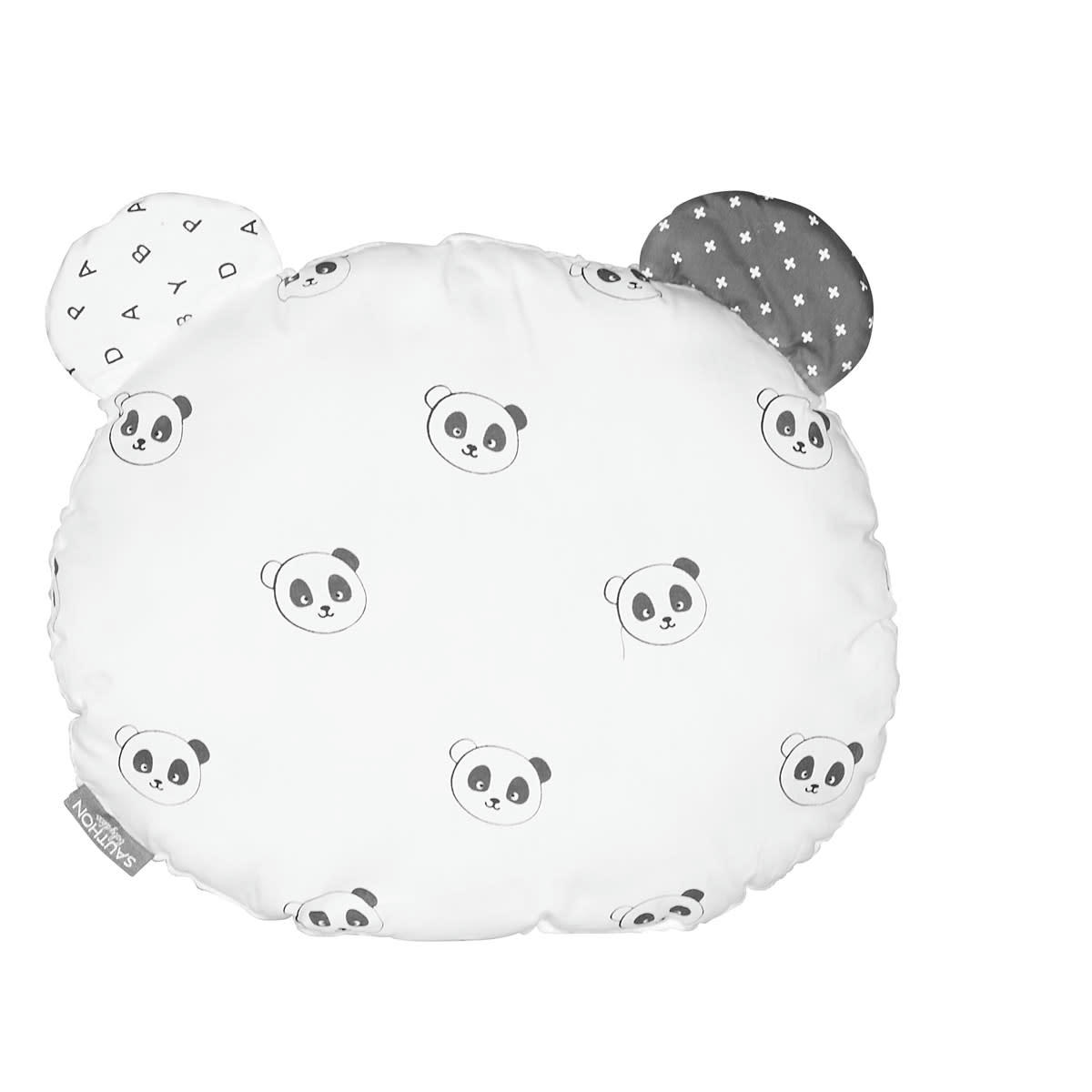 CHAO CHAO - Coussin panda 35x8cm en coton blanc