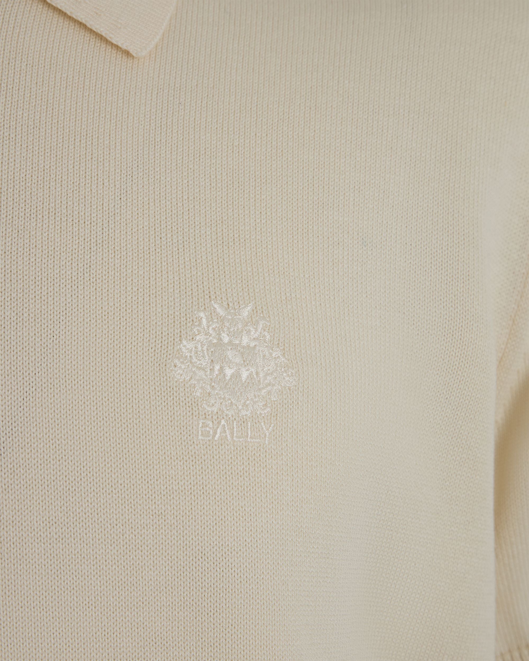 Poloshirt aus Baumwolle und Seide in Elfenbein