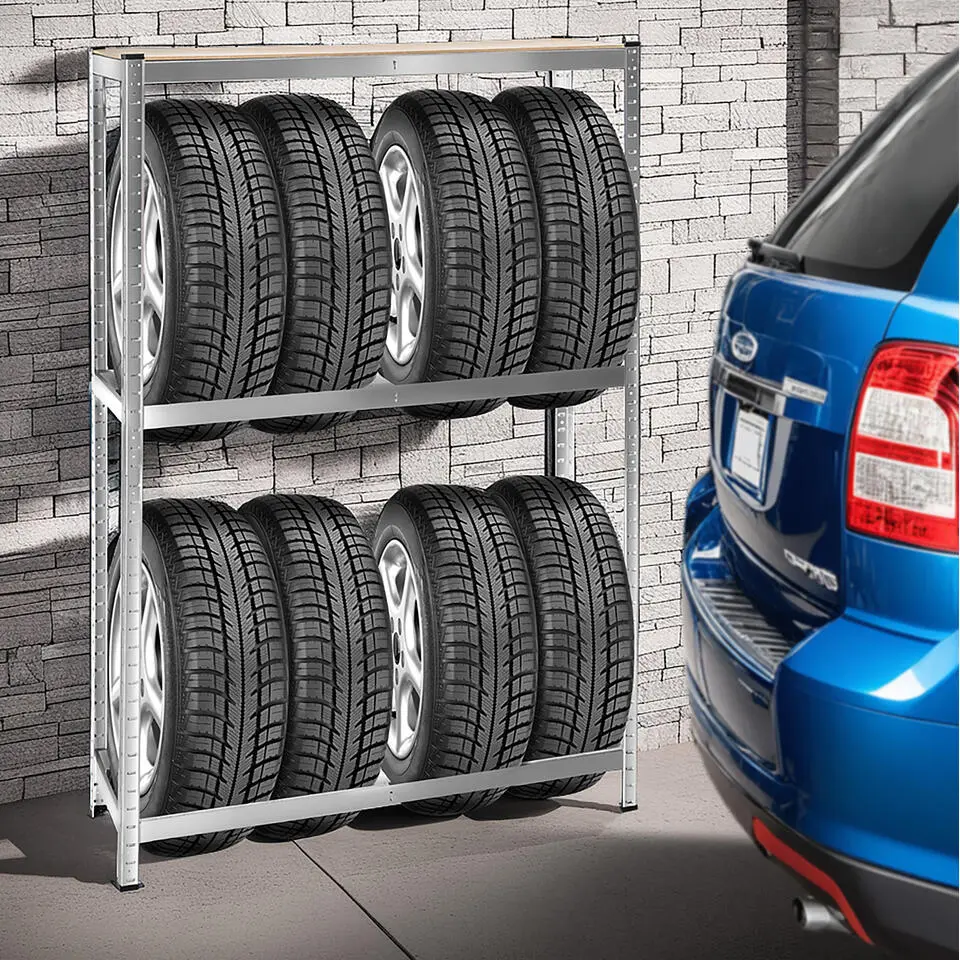 tectake Bandenstelling voor max. 8 banden, Grijs