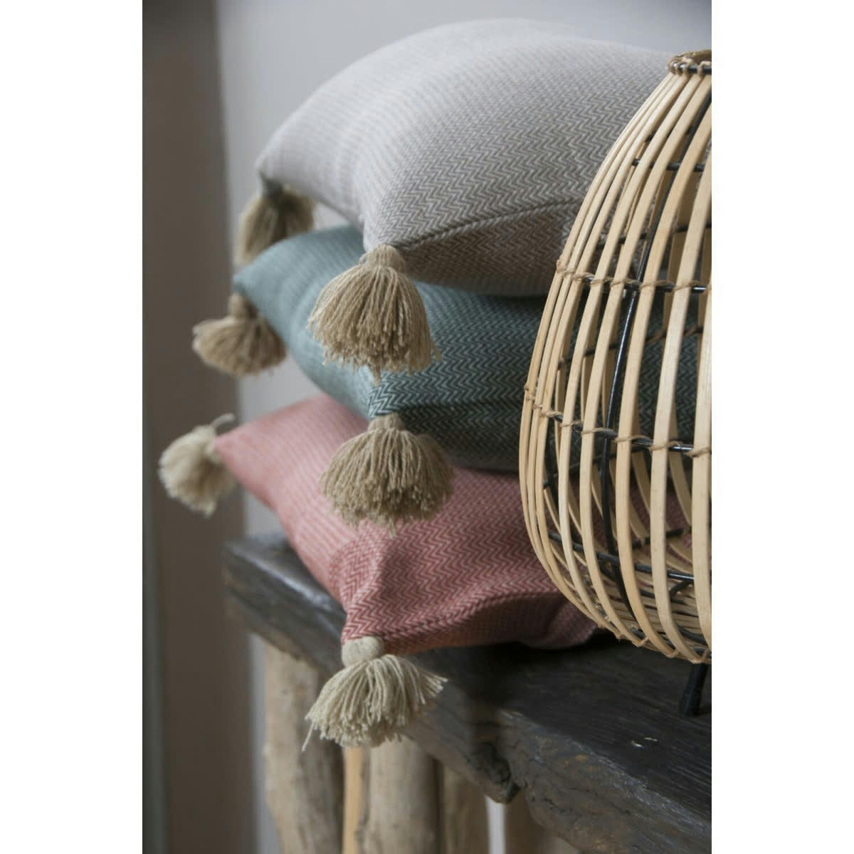 STOCKHOLM - Housse de coussin coton  50x30 terracotta