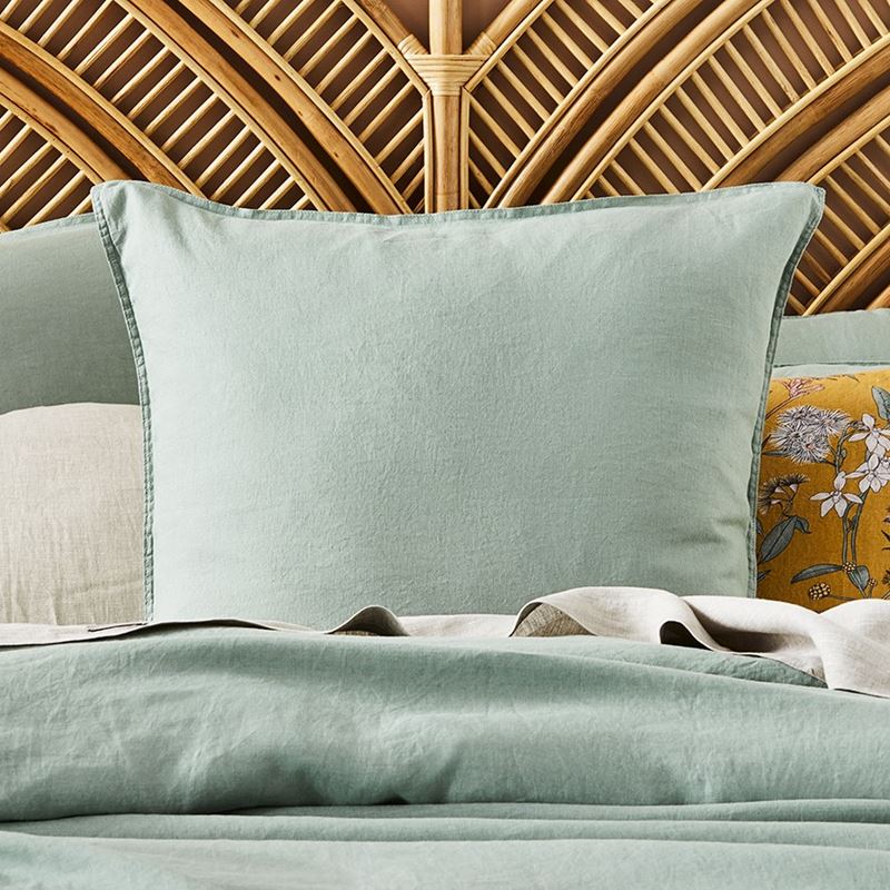 Vintage Washed Linen Eucalyptus Quilt Cover Separates