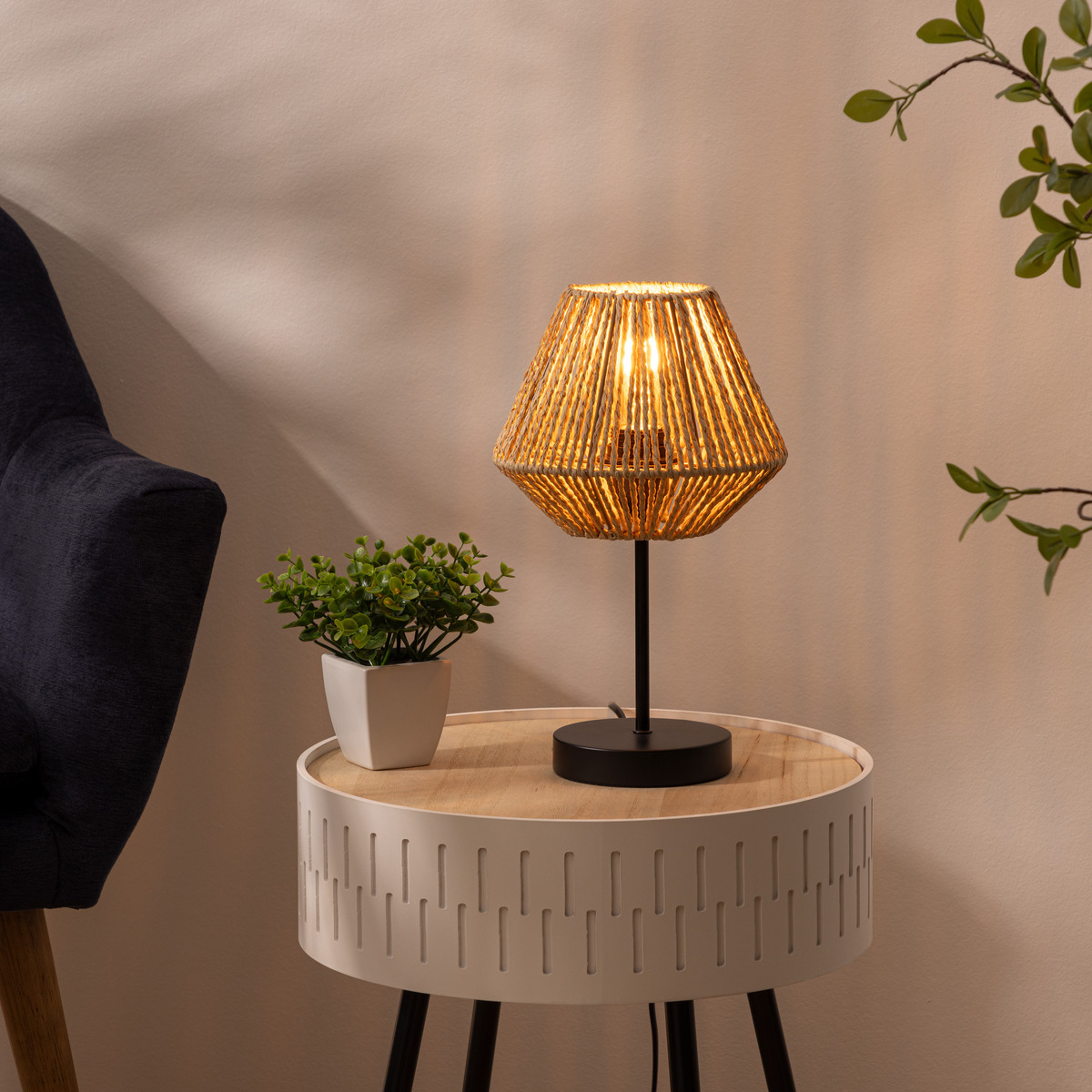 Lamp "Jily" Beige, H.34 cm