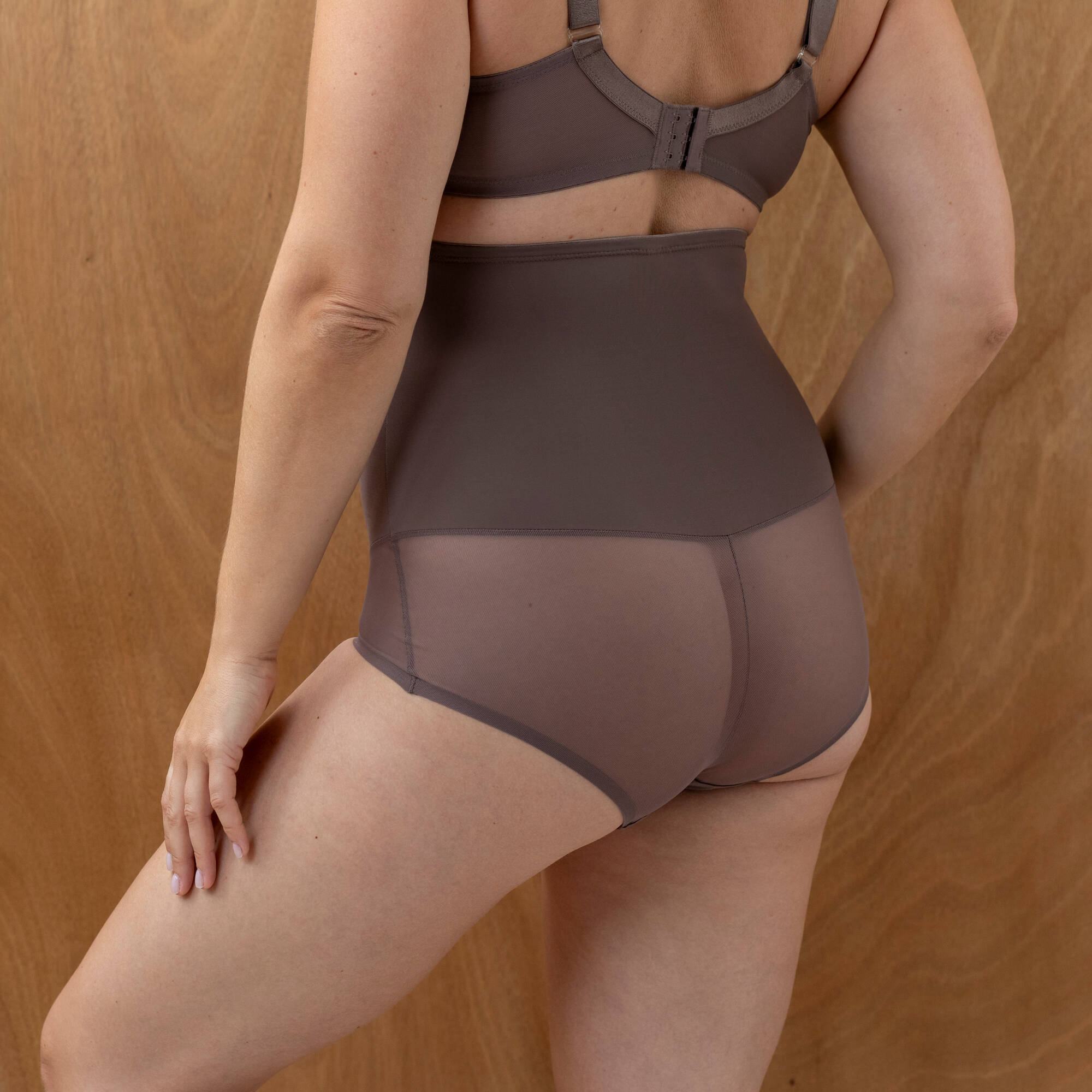 Culotte taille haute maille et tulle gainant