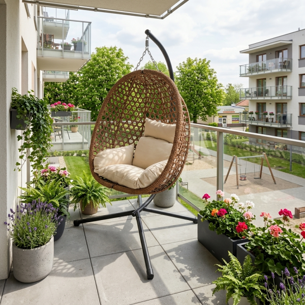 Fotel wiszący kokon Julien brązowy PATIO