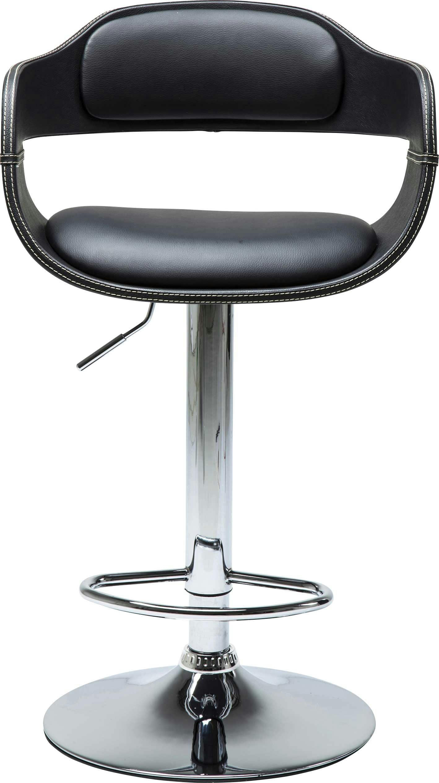 COSTA - Tabouret de bar réglable noir et acier chromé