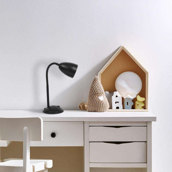 Lampka biurkowa minimalistyczna czarna LOGIC 1xE27x60W wys:35cm Milagro