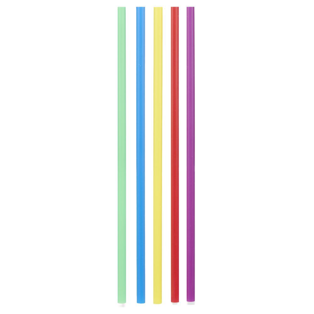 Paille réutilisable x50 plastique multicolore L20cm