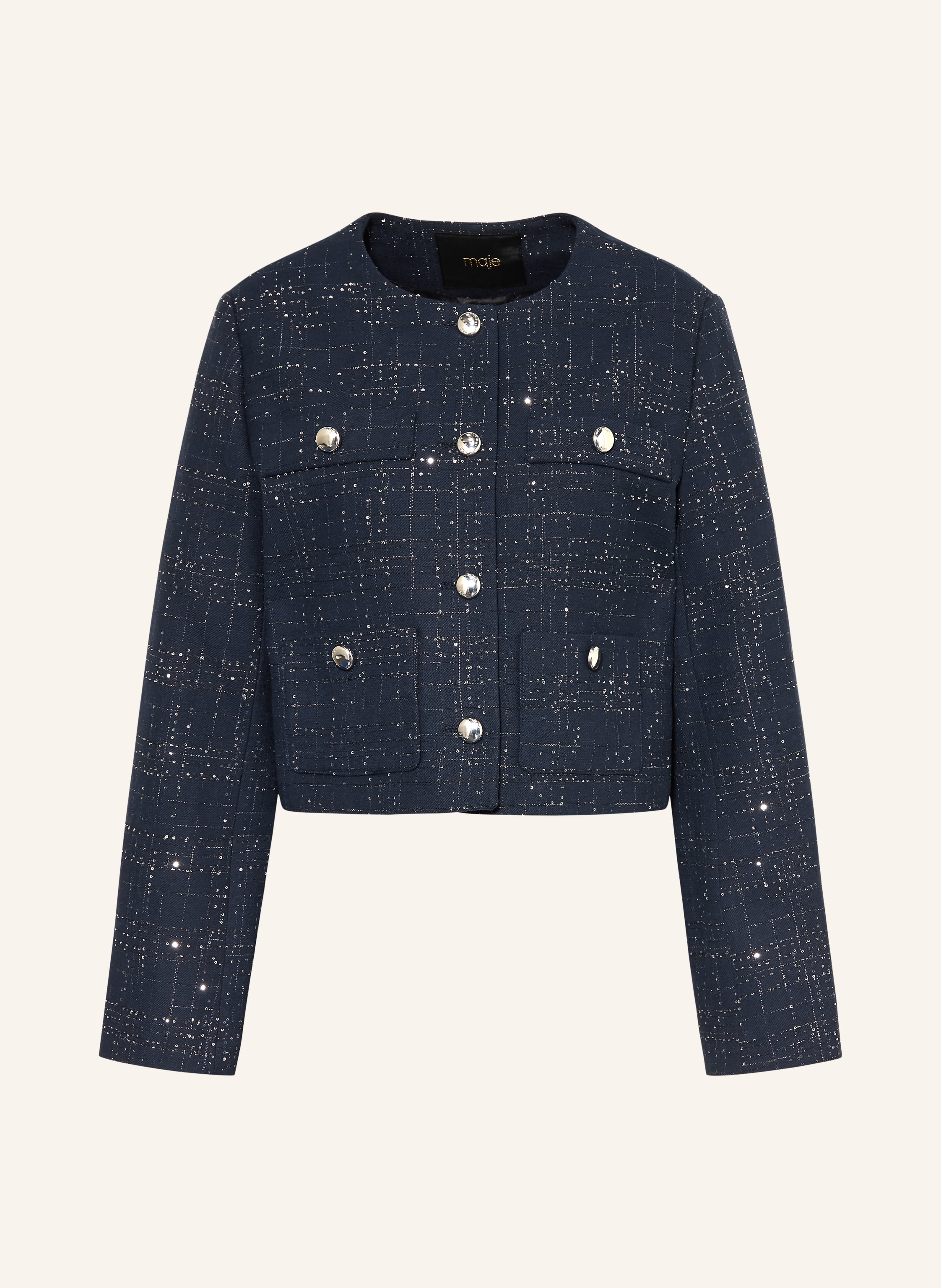 maje Kastenjacke mit Glitzergarn und Pailletten