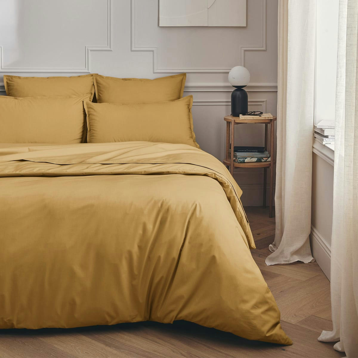 PREMIÈRE - Drap plat en percale de coton sahara 270x300