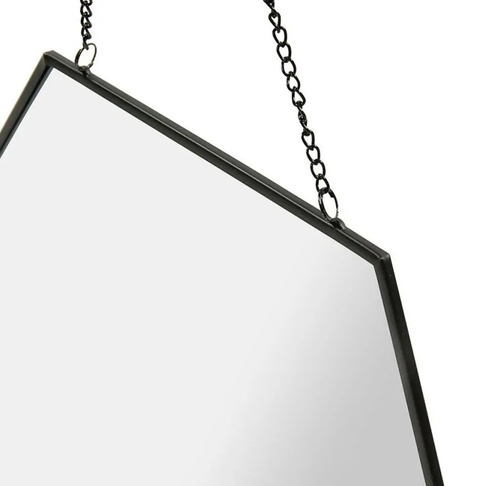 Ostaria Wandspiegel Industrieel - metaal - hexagon - D30 cm