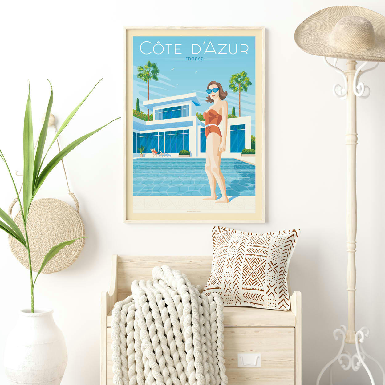 - Affiche Côte d'Azur France - Villa 30x40 cm
