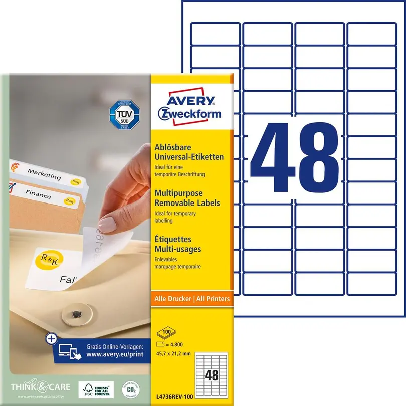 Etiketten 10er-Set Universal-Etiketten