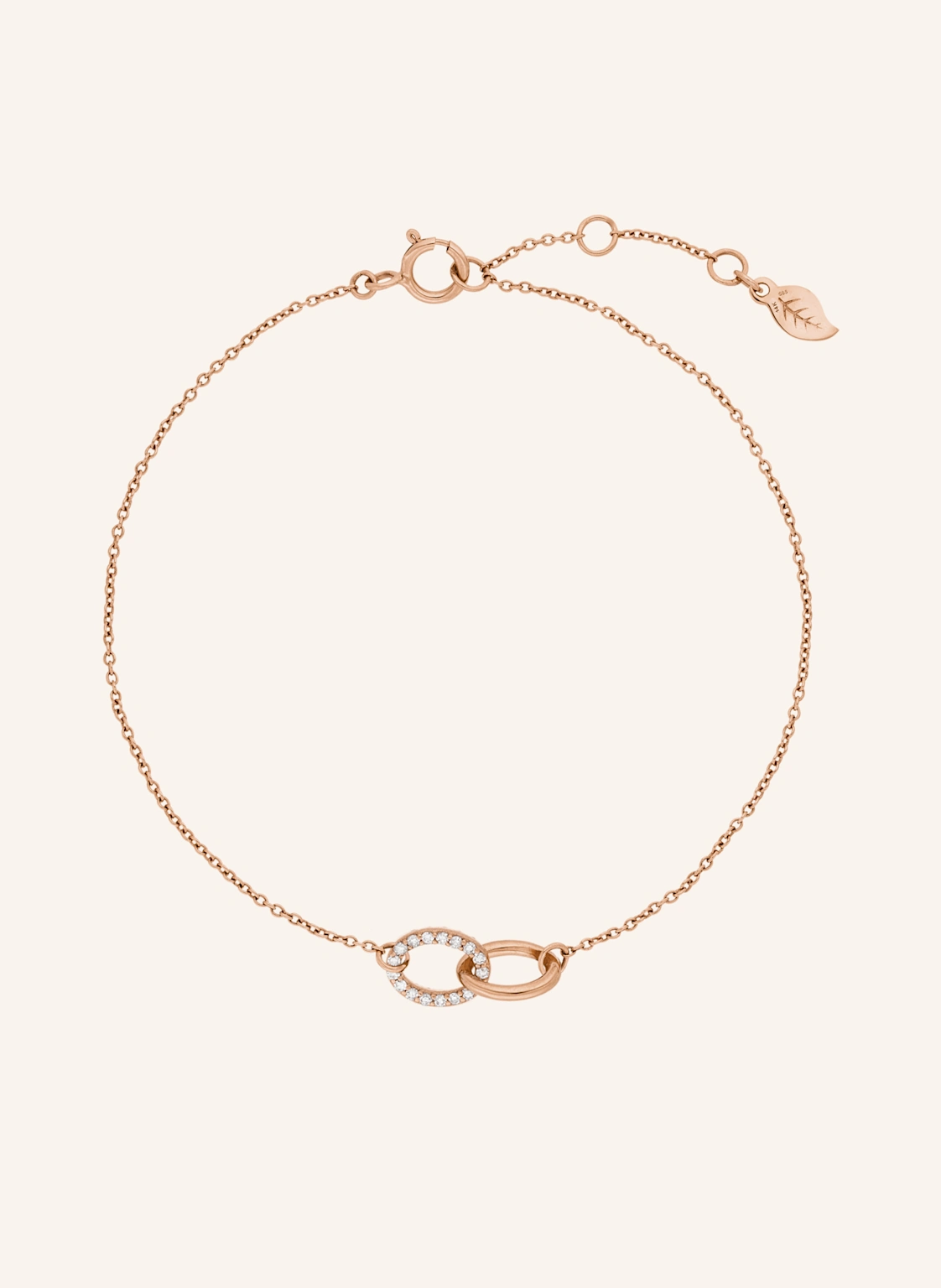 Leaf Armband ETERNAL TOUCH aus 14 Karat Roségold mit Diamanten
