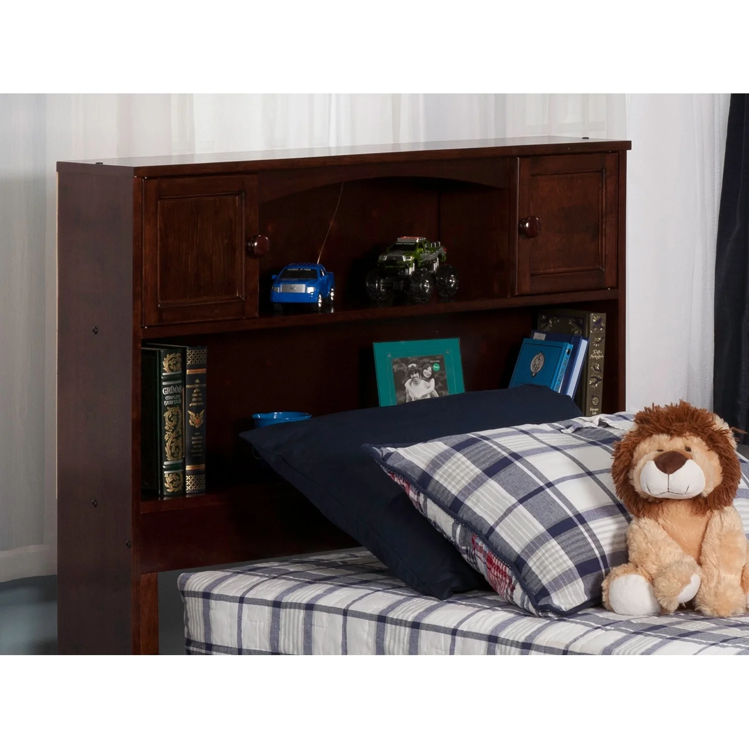 AFI Newport Bookcase Headboard with Attachable Charger