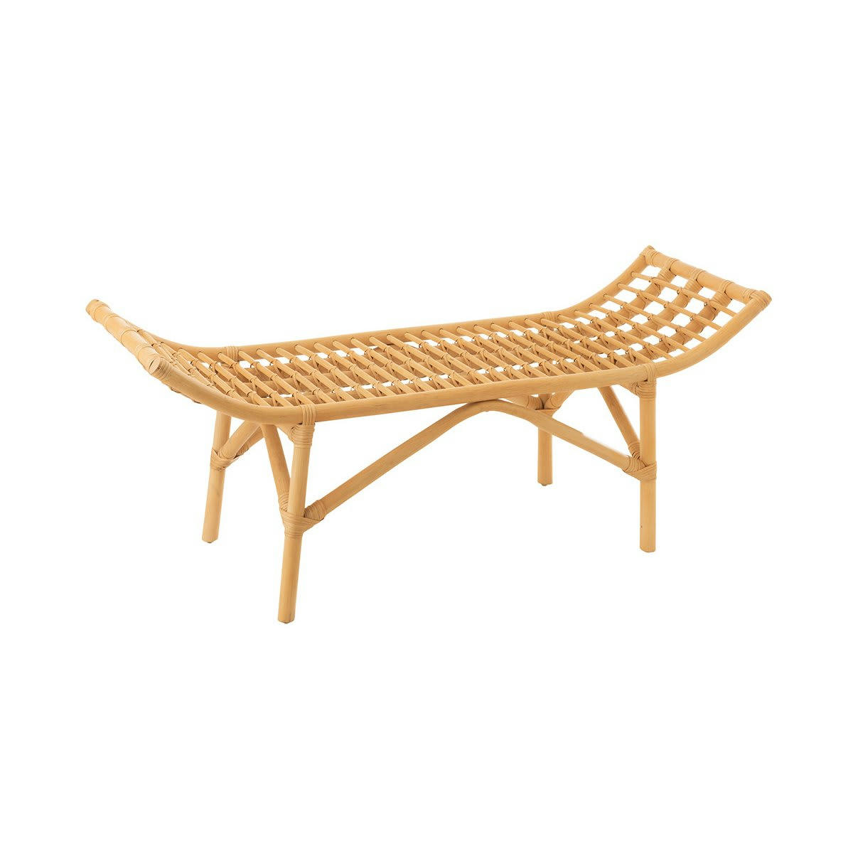 ALARIC - Banc moderne 120cm en rotin naturel
