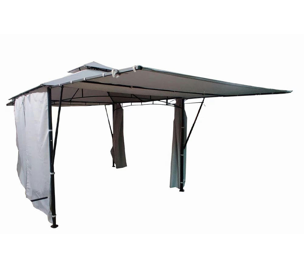 MERIDA - Tonnelle de jardin  en acier gris perle