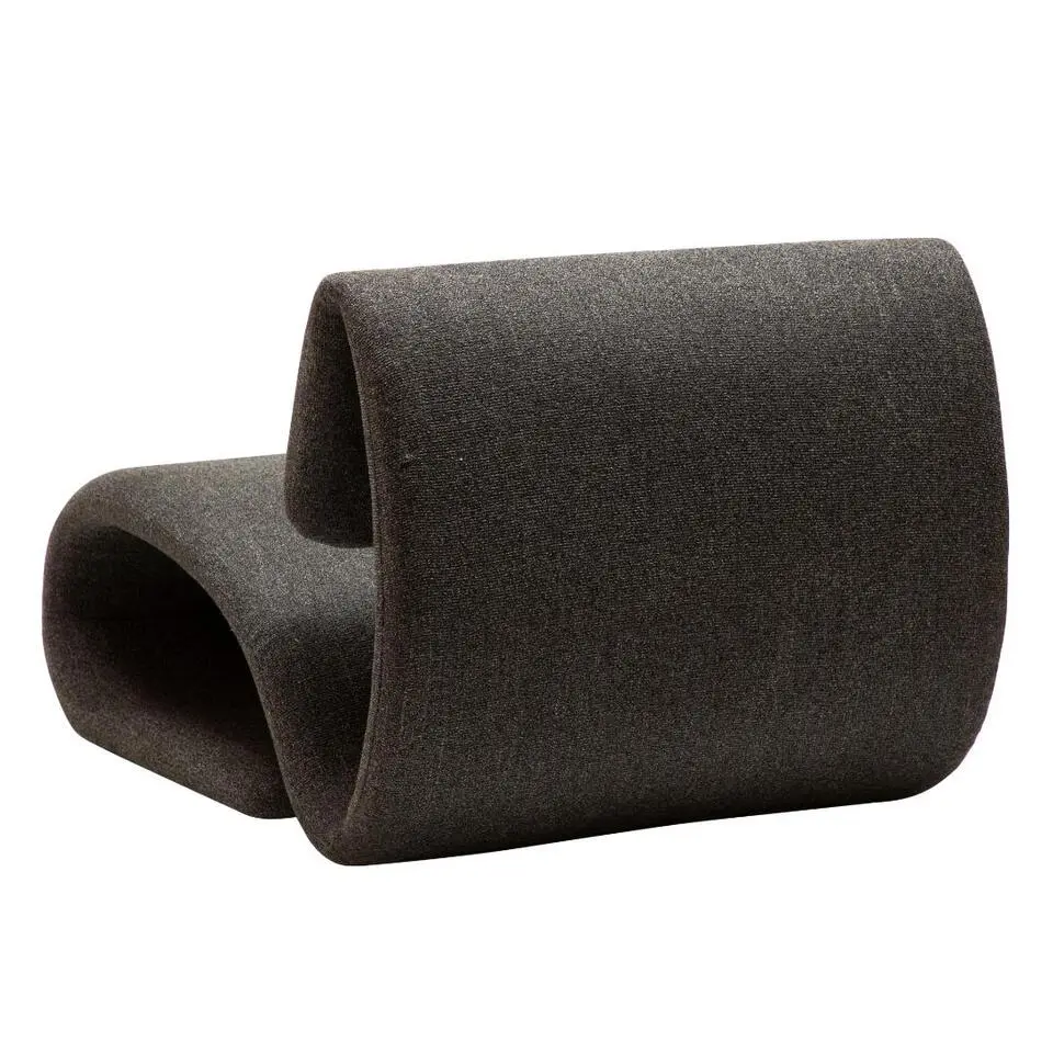 Hioshop Dubna Dan-Form fauteuil boucl&eacute; donkergrijs